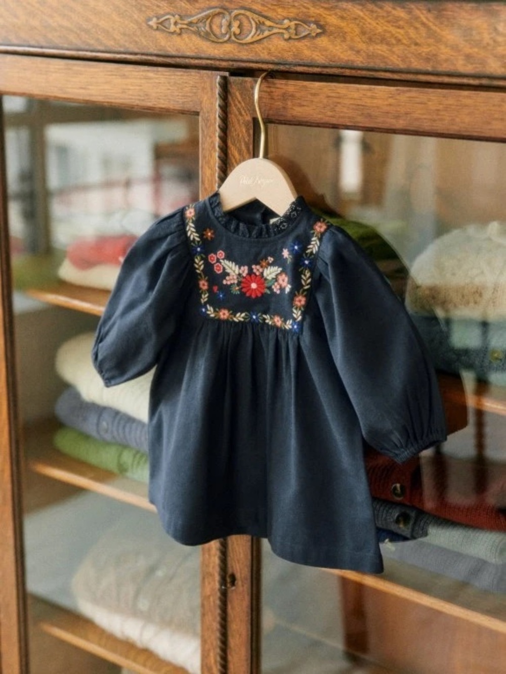 Petite Sezane Navy Loretta Dress 18M